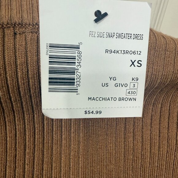 Fez Side Snap Sweater Dress – Macchiato Brown (XS) - Picture 4 of 4